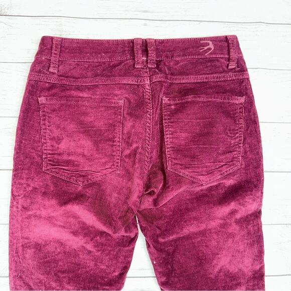 SANDRO Women's Burgundy Narrow Wale Corduroy Pants Cropped Size FR 34  US 2 - Picture 8 of 9